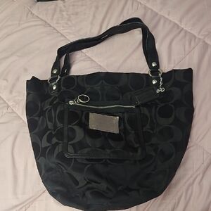 Coach Black Signature Tote Bag